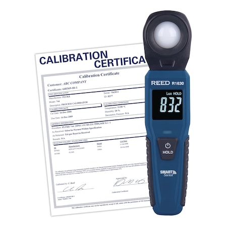 Reed Instruments REED Light Meter, Bluetooth Smart Series, includes ISO Certificate R1630-NIST